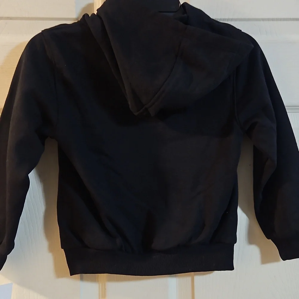 Nike Black Kids Hoodie with White Swoosh and Logo
